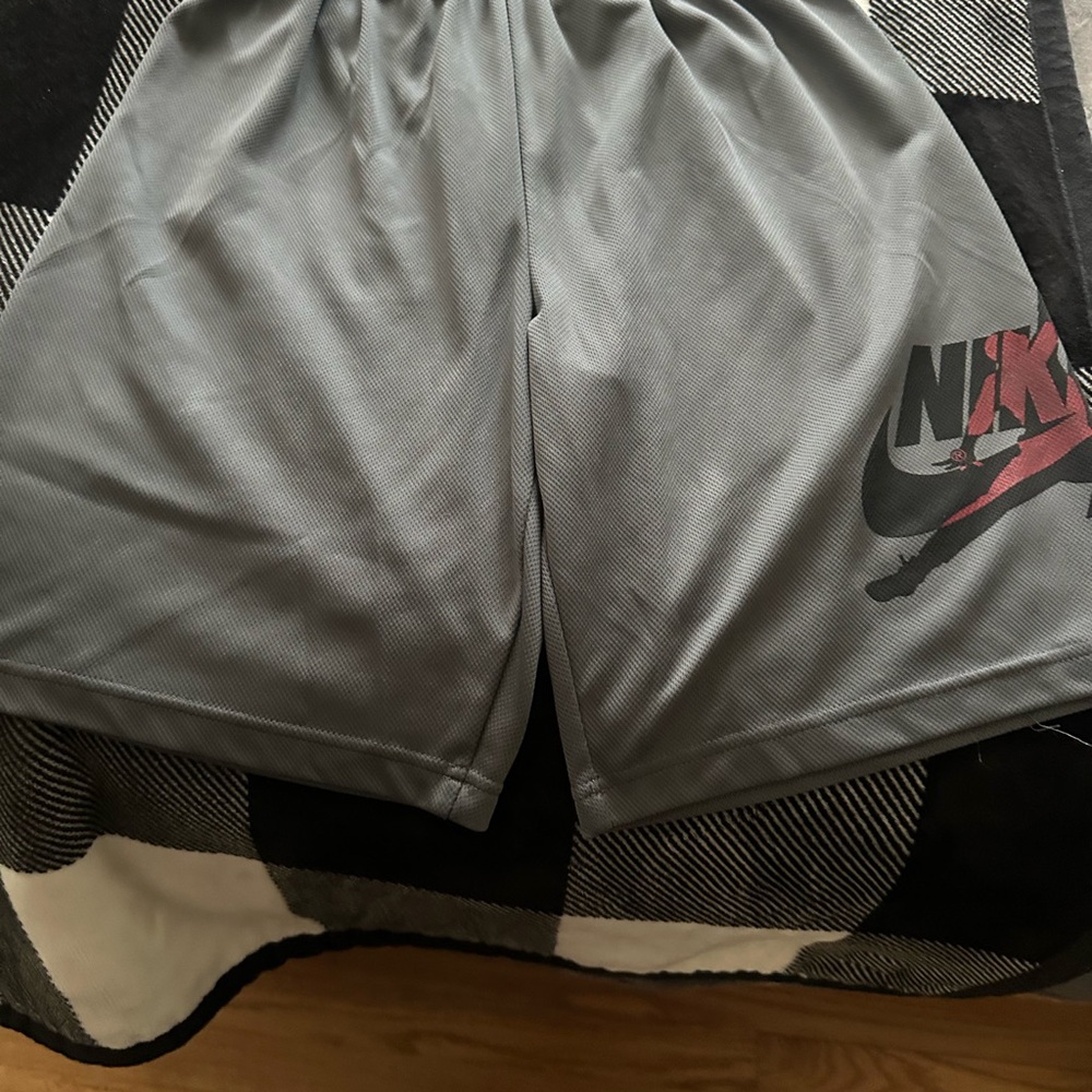 Nike Men's Athletic Shorts in Gray and Red